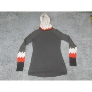 GAP Sweatshirt Womens Medium Gray Pullover Hoodie Hooded Casual Knit Long Sleeve